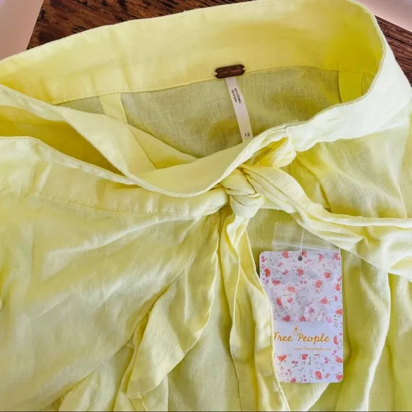 ☀️ NWT Free People Ruffle My Feathers Skirt - Lemon Gelato Yellow