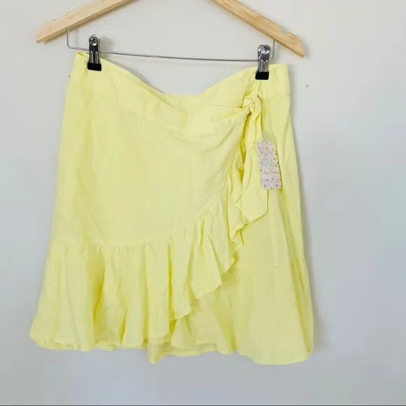 ☀️ NWT Free People Ruffle My Feathers Skirt - Lemon Gelato Yellow