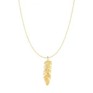 10K Gold Feather Necklace