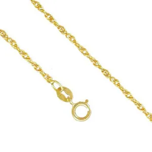 10K Yellow Gold Men Women's 1.5MM Singapore Necklace Spring Clasp, 16-24 Inches