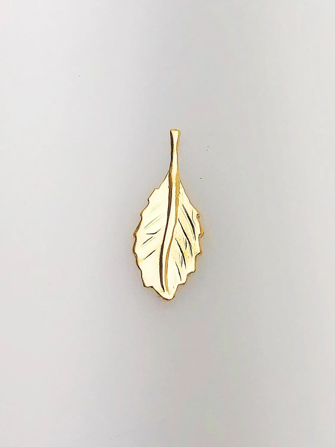 14K Gold Fill Feather Charm, 7.0x18.3mm, Made in USA - 68