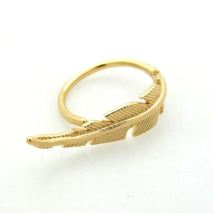 14K Gold Filled Gold Feather Ring