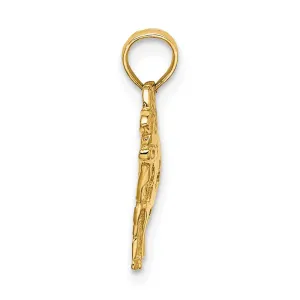 14K Polished Playful Cow Charm