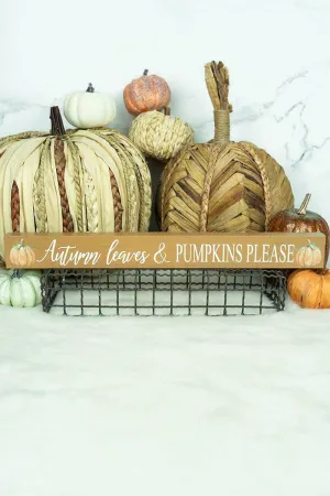 1.5 x 14.5 'Autumn Leaves' Wood Block Sign