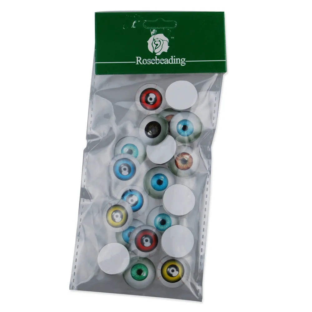 20MM Round colorful glass cabochons with mixed eyes,Photo glass cabochons,flat back,thickness 5.5mm,20 pieces/lot