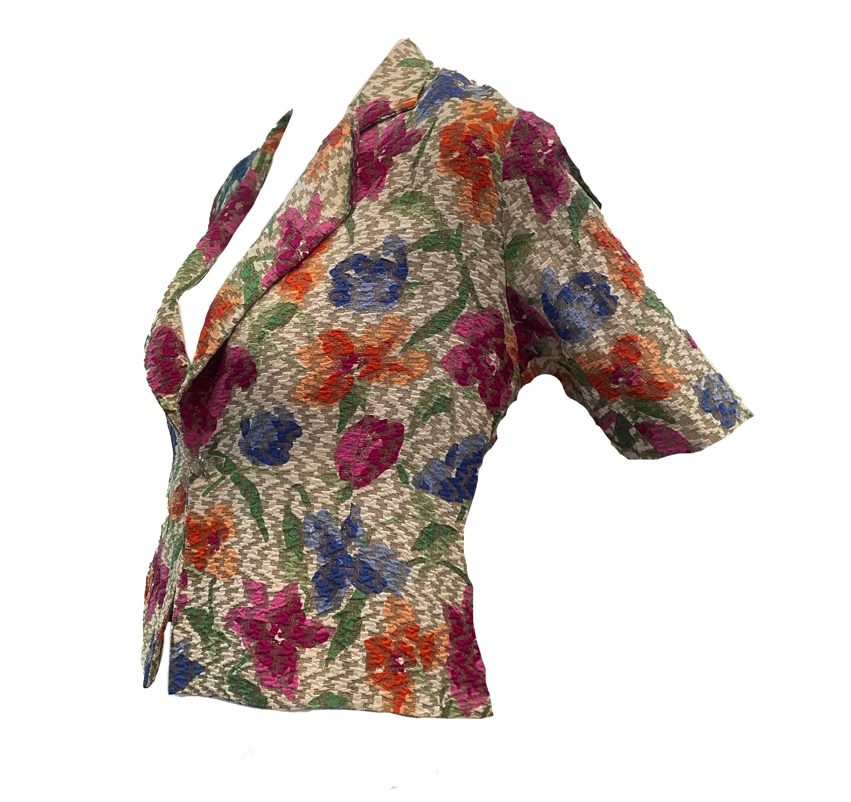 30s Gold Lame Floral Evening Jacket