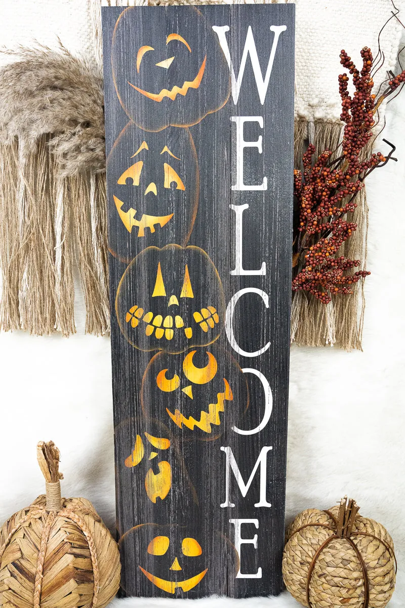 36 x 10.5 Halloween Pumpkins Porch Sign