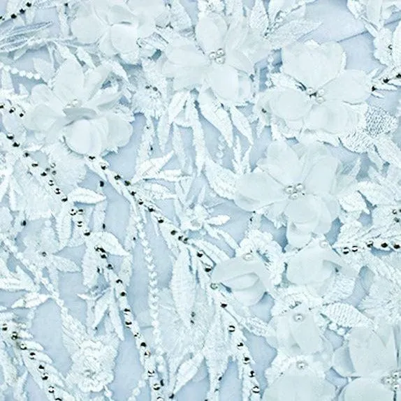 3D Floral Lace White