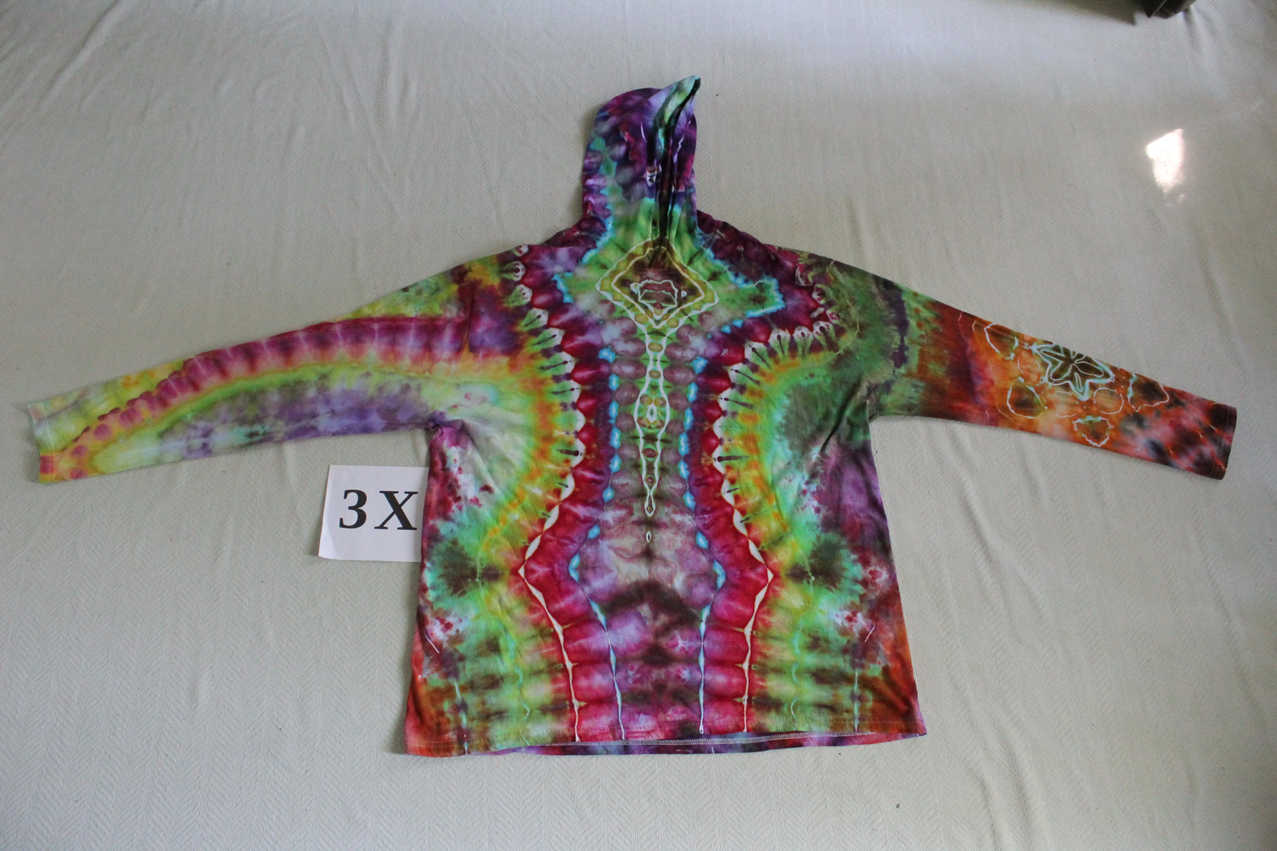 3X Long Sleeve Hooded Shirt