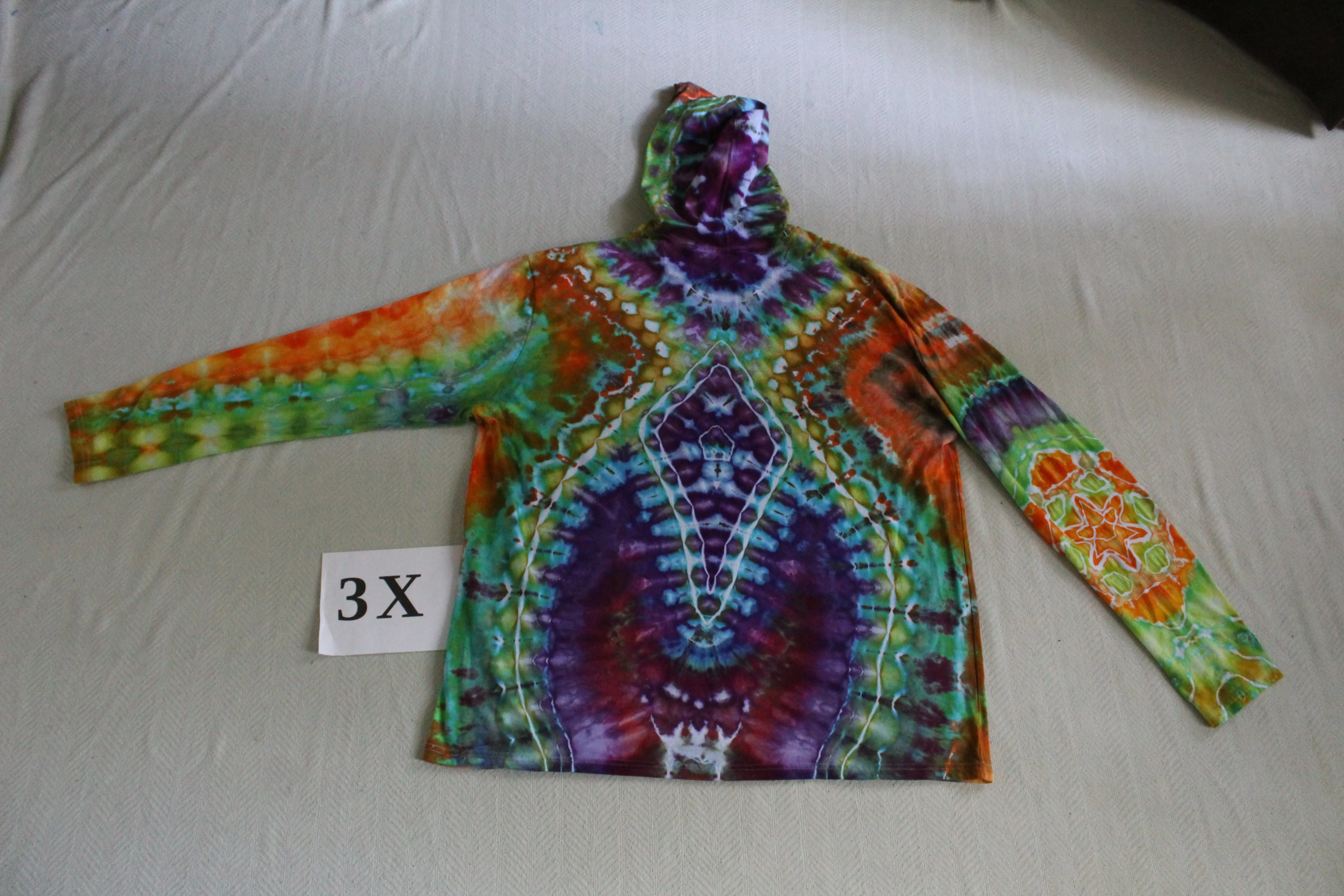 3X Long Sleeve Hooded Shirt