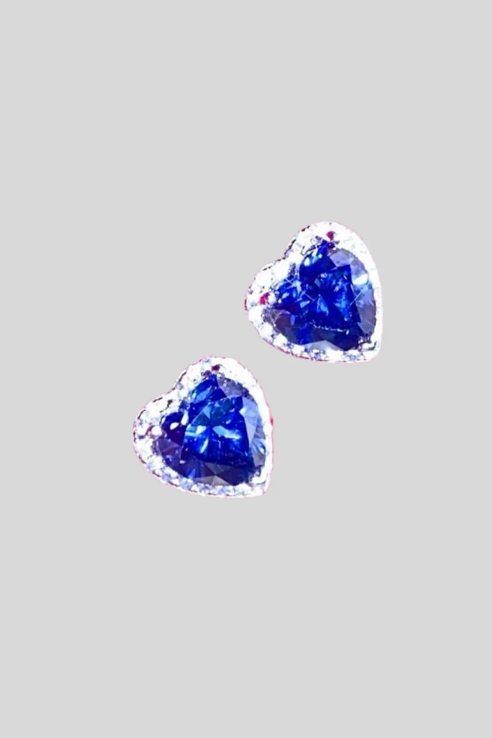 4 Carat Moissanite Heart-Shaped Stud Earrings