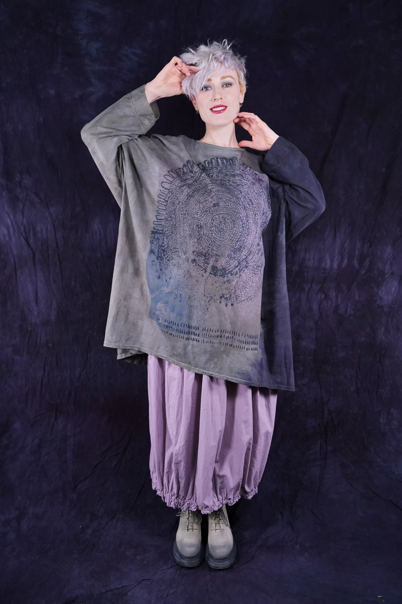 4184 Airy Lawn Skirt Sea Fog