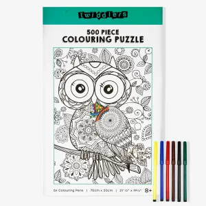 500pcs Colour-in Owl Puzzle with 6 Pens