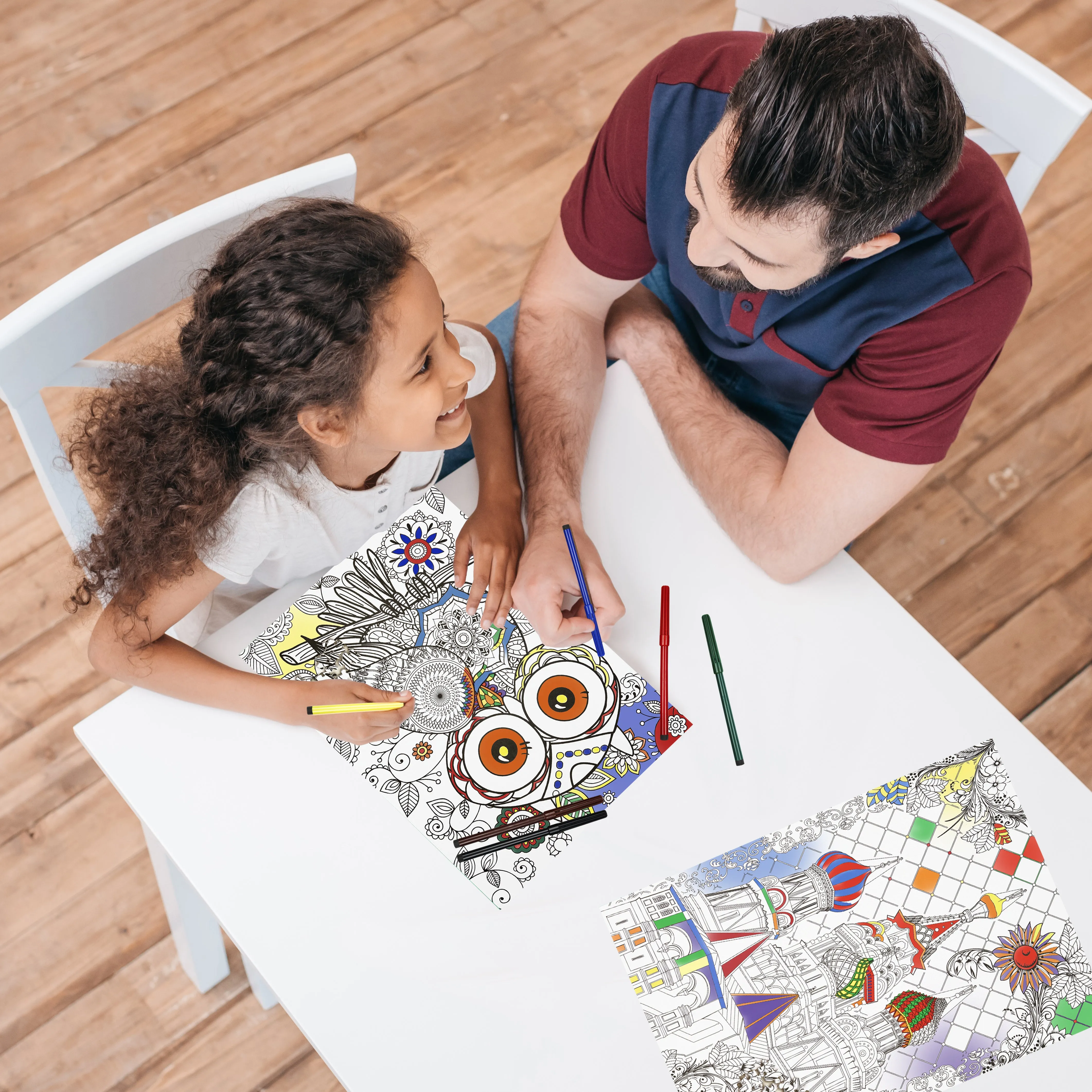 500pcs Colour-in Owl Puzzle with 6 Pens