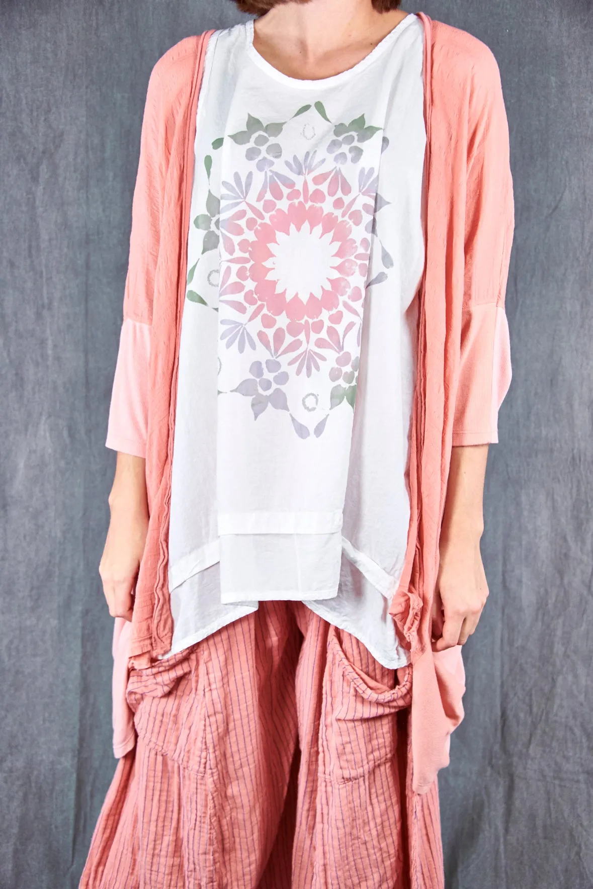 5309 Cabana Breeze Kimono Cardi Guava