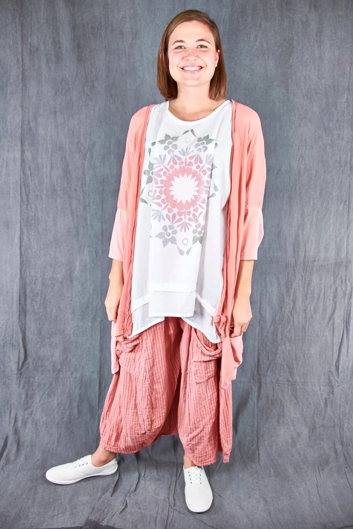 5309 Cabana Breeze Kimono Cardi Guava