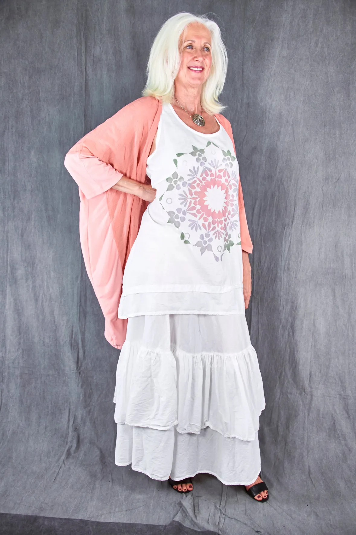 5309 Cabana Breeze Kimono Cardi Guava