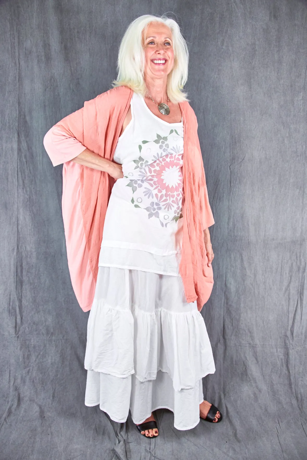 5309 Cabana Breeze Kimono Cardi Guava