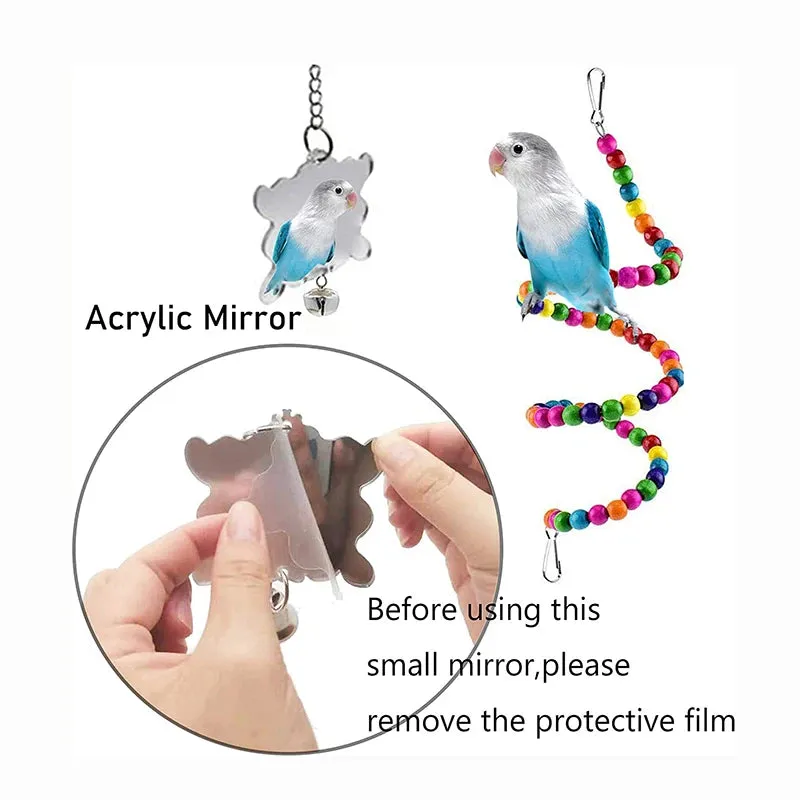 7pcs Pack Colorful Wood Parrot Toys