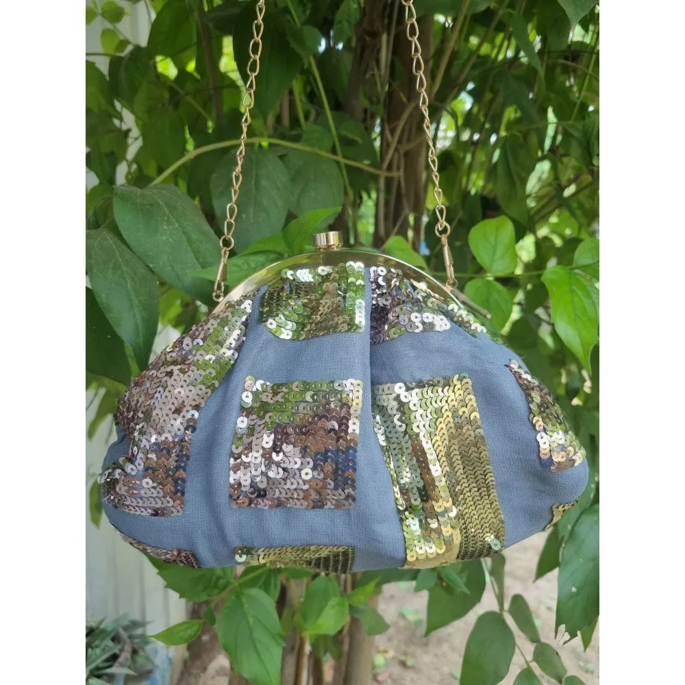 A Clutch Story Ablaze sequins Soft Pouch
