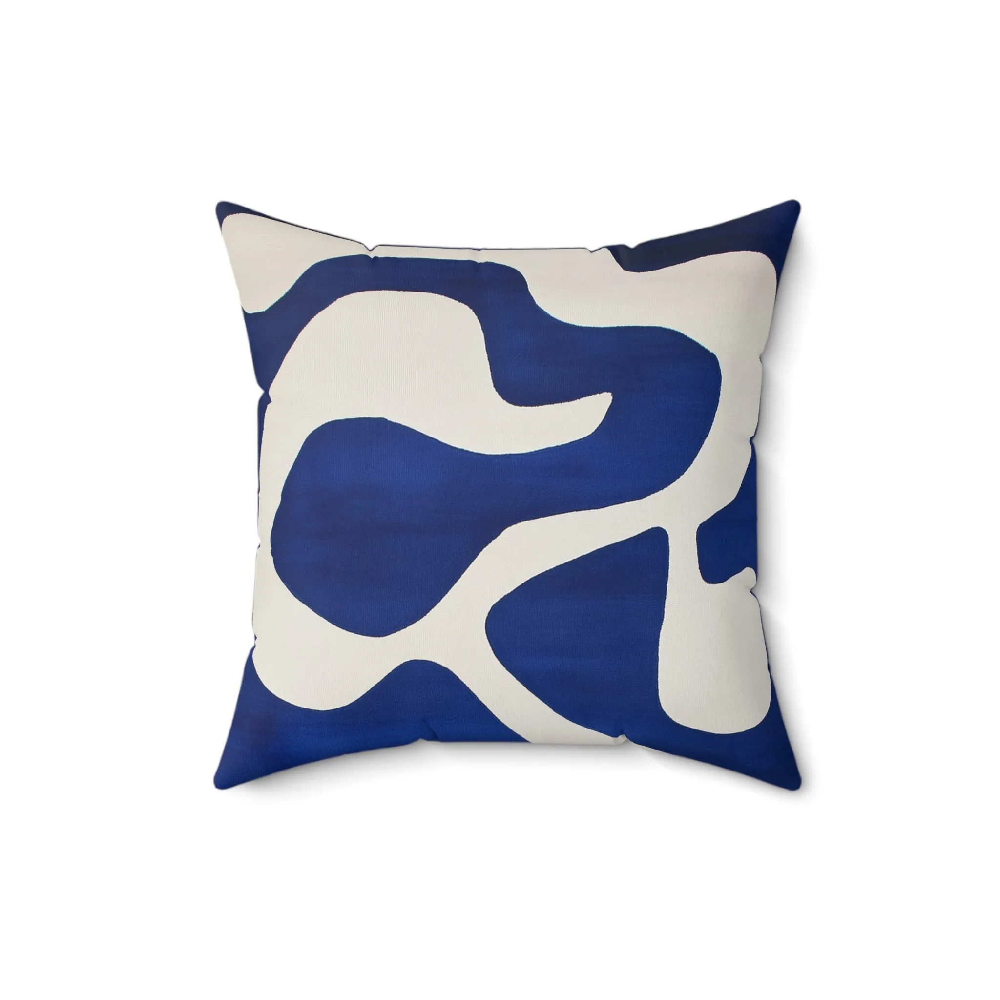 Abstract Blue & White Artistic Pillow