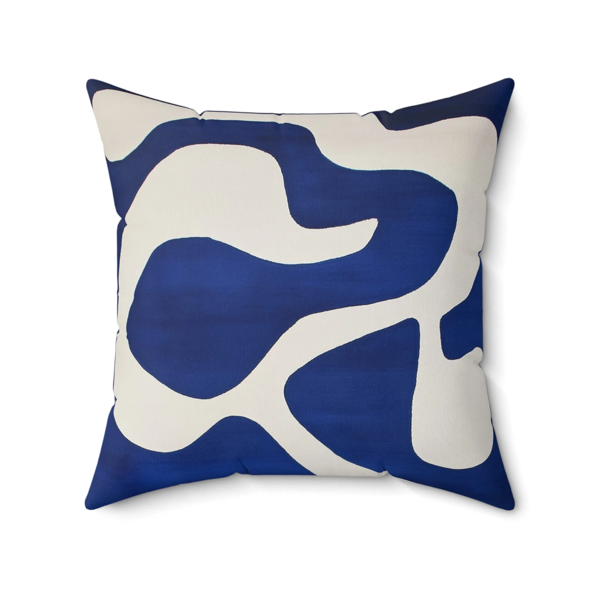 Abstract Blue & White Artistic Pillow