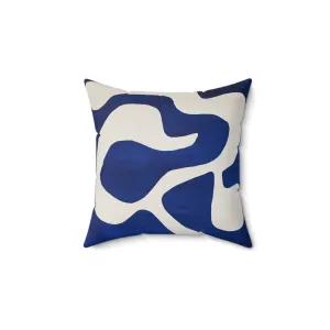 Abstract Blue & White Artistic Pillow