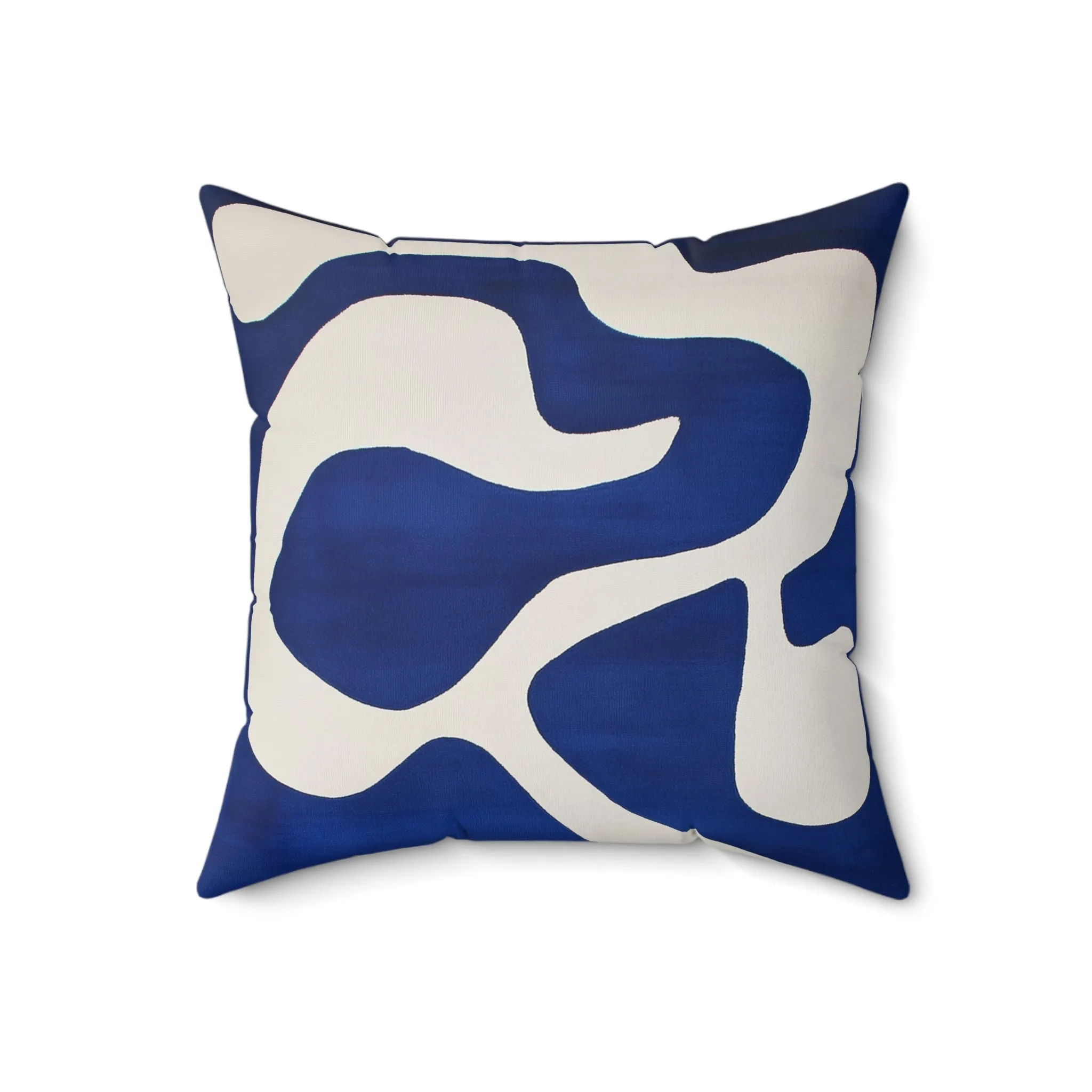 Abstract Blue & White Artistic Pillow