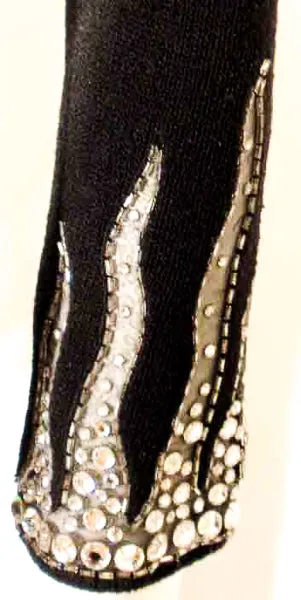 ADOLFO Black Knit Evening Gown with Rhinestone Hemline Details Size 6