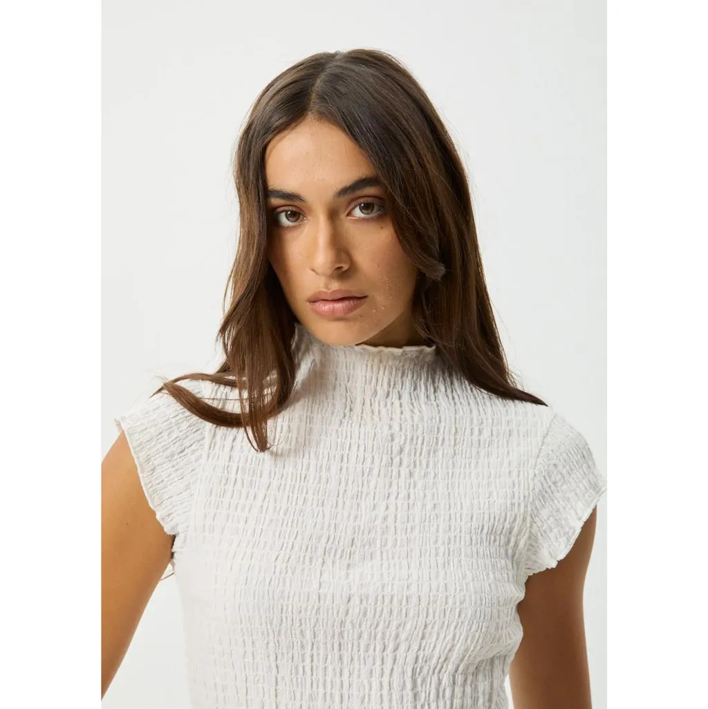 AFENDS FOCUS SEERSUCKER TOP - WHITE