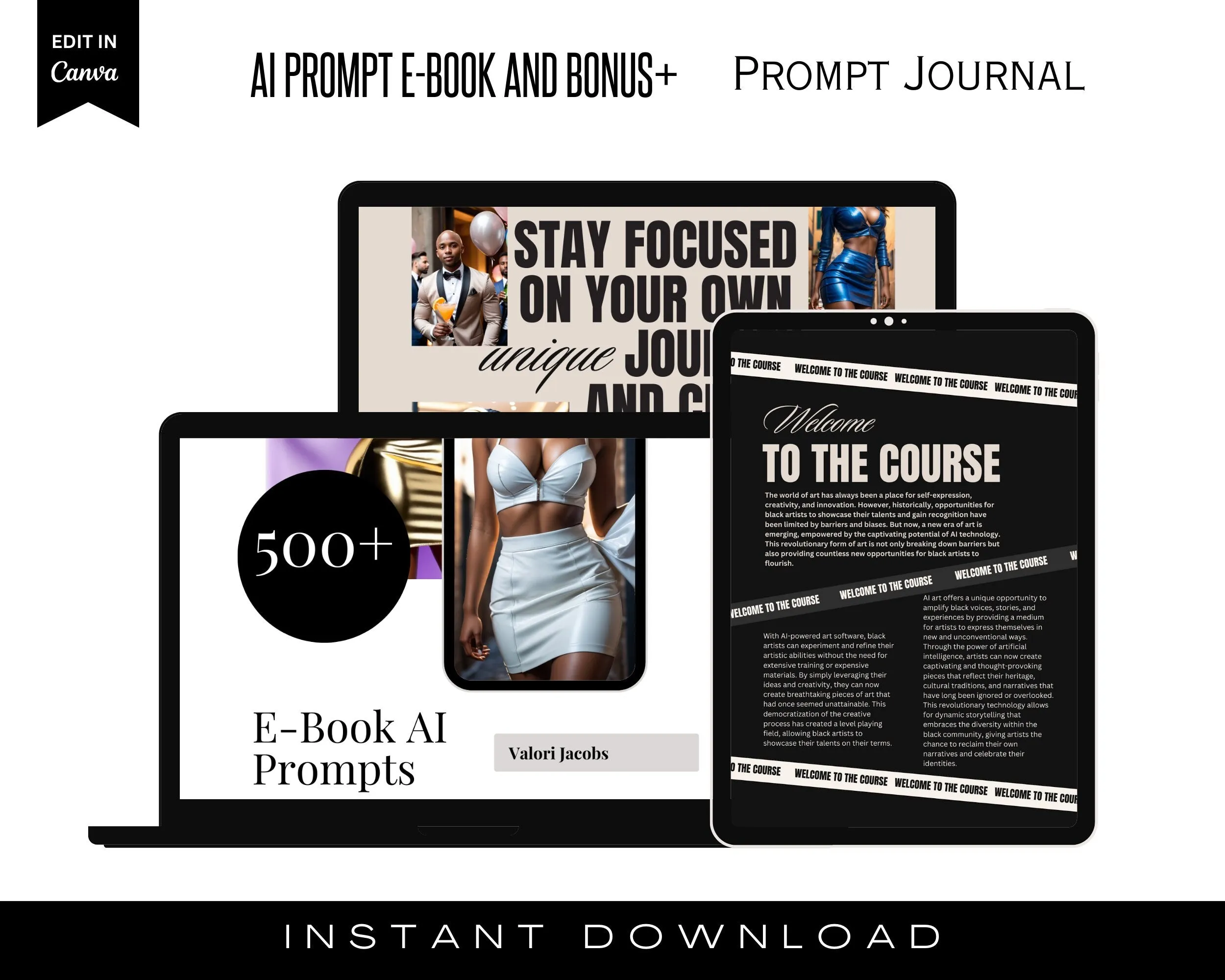 AI meets Creativity Unravel Masterpieces w/ AI Tools & Prompts in your Artistic Expedition! E- Book  500  Prompts   Bonus Journal Templates