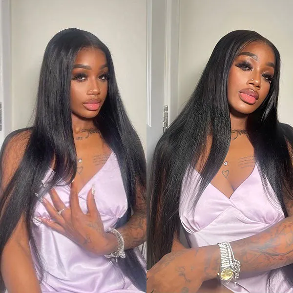 Air Wig|HD Transparent Lace Wear and Go Straight Wig with Pre Cut Lace & Bleached Knots & Pre-plucked Hairline