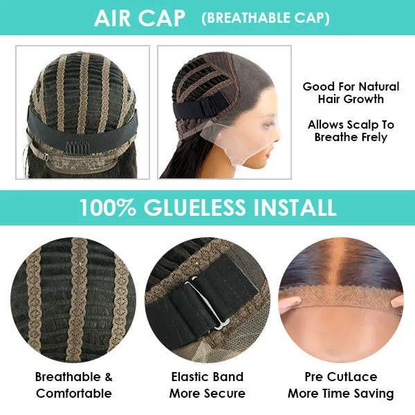 Air Wig|HD Transparent Lace Wear and Go Straight Wig with Pre Cut Lace & Bleached Knots & Pre-plucked Hairline