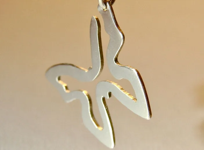 Airy Butterfly Necklace in Sterling Silver