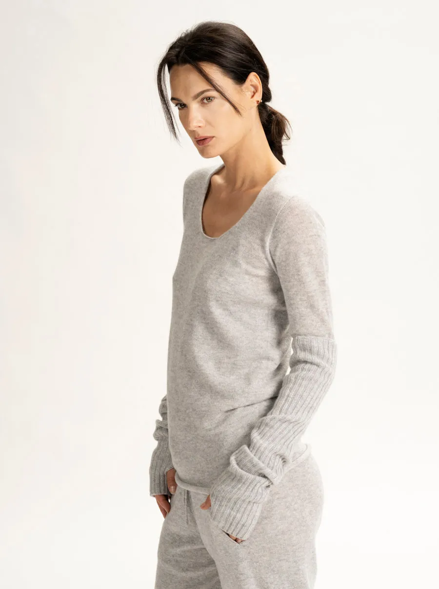 Airy Cashmere Scoop Neck Sweater