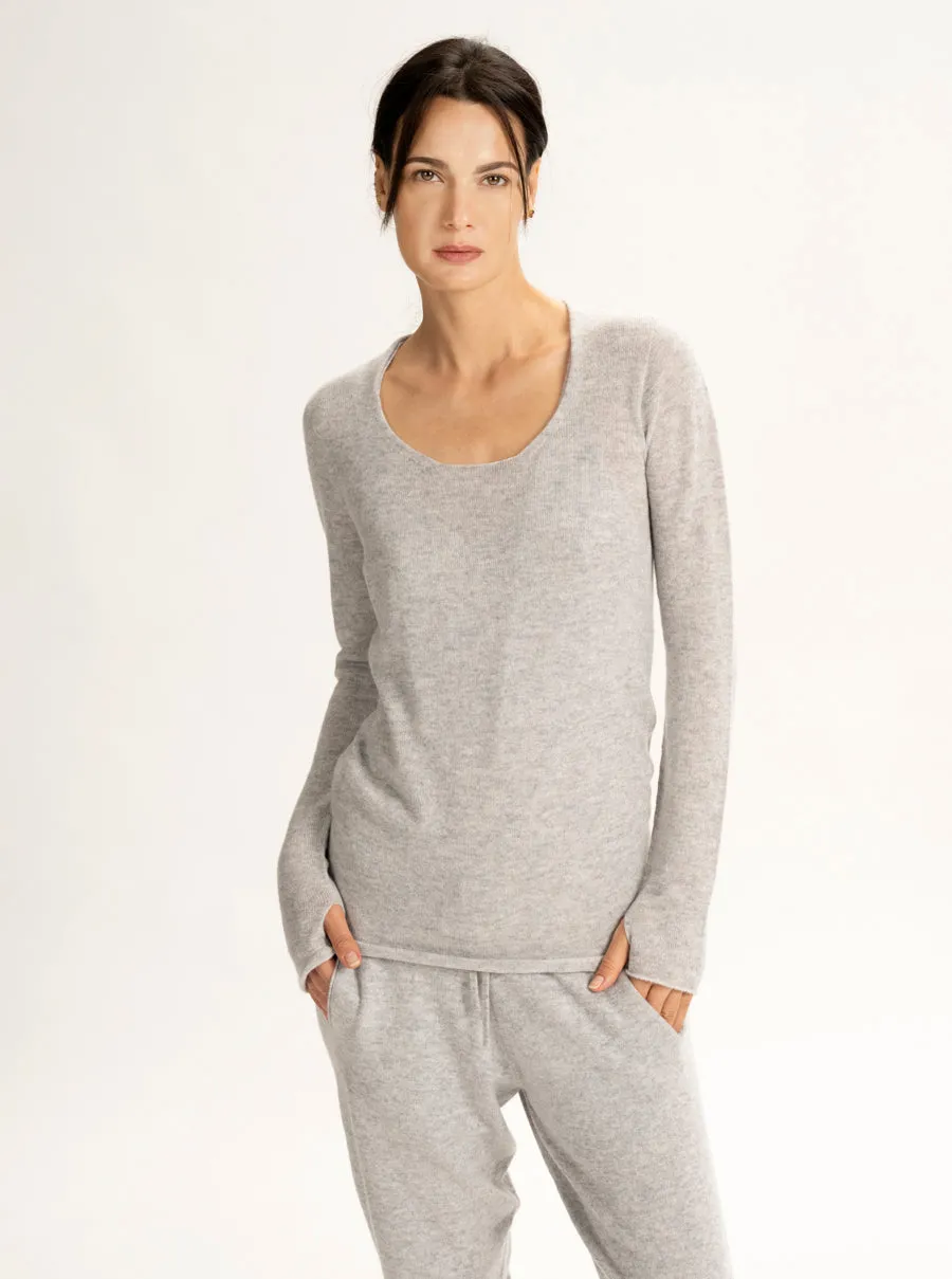 Airy Cashmere Scoop Neck Sweater