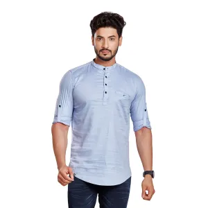 Airy Light Blue Short Silk Kurta