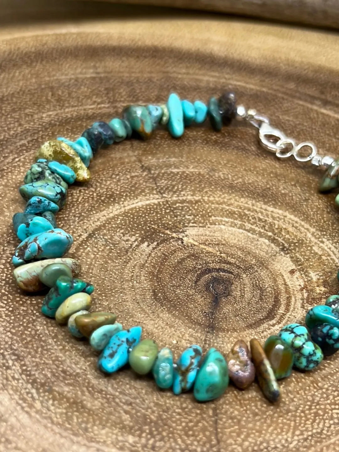 Airy Tumbled Turquoise Sterling Bracelet
