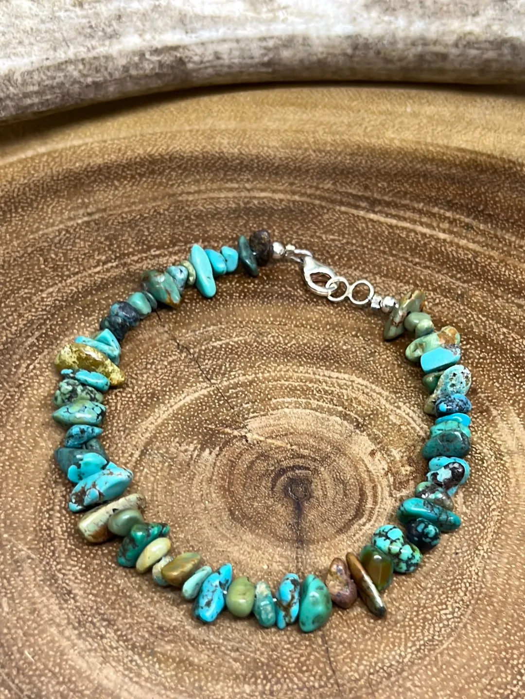 Airy Tumbled Turquoise Sterling Bracelet