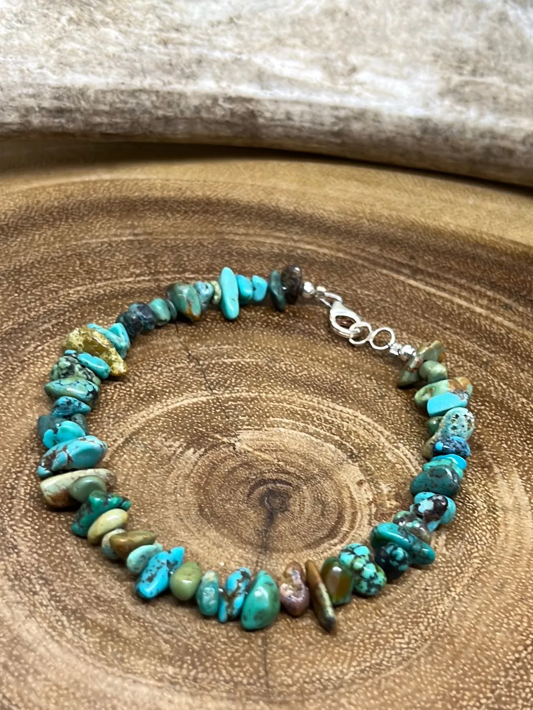 Airy Tumbled Turquoise Sterling Bracelet