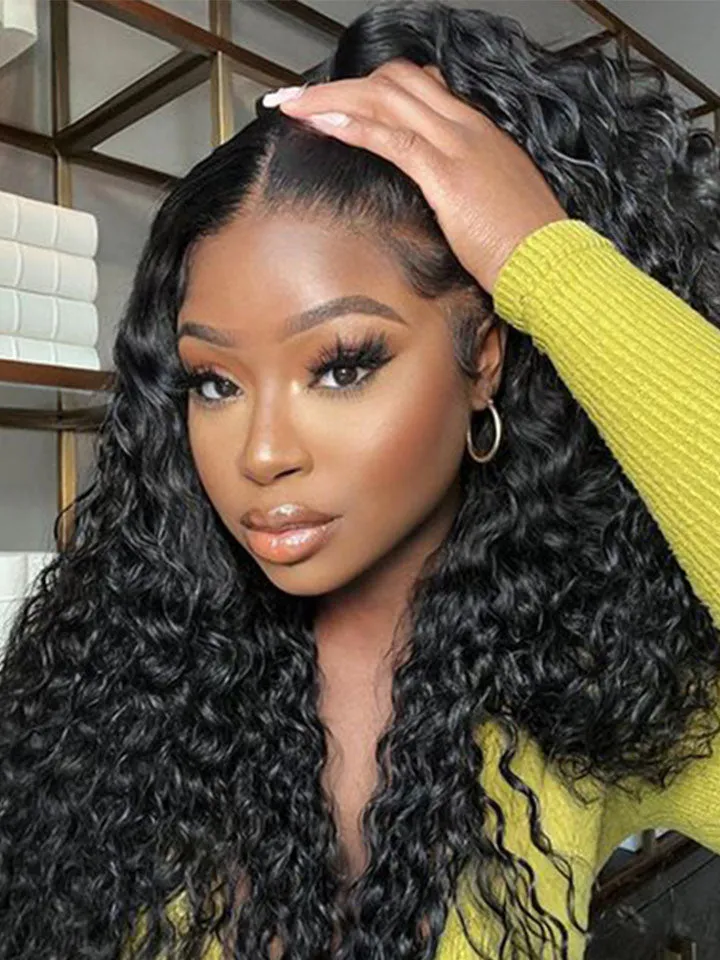 Airy Wig Cap Water Wave 13x4 Lace Front Wigs Transparent Glueless Lace Wigs