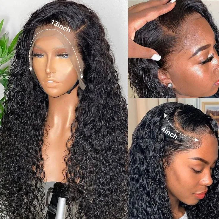 Airy Wig Cap Water Wave 13x4 Lace Front Wigs Transparent Glueless Lace Wigs