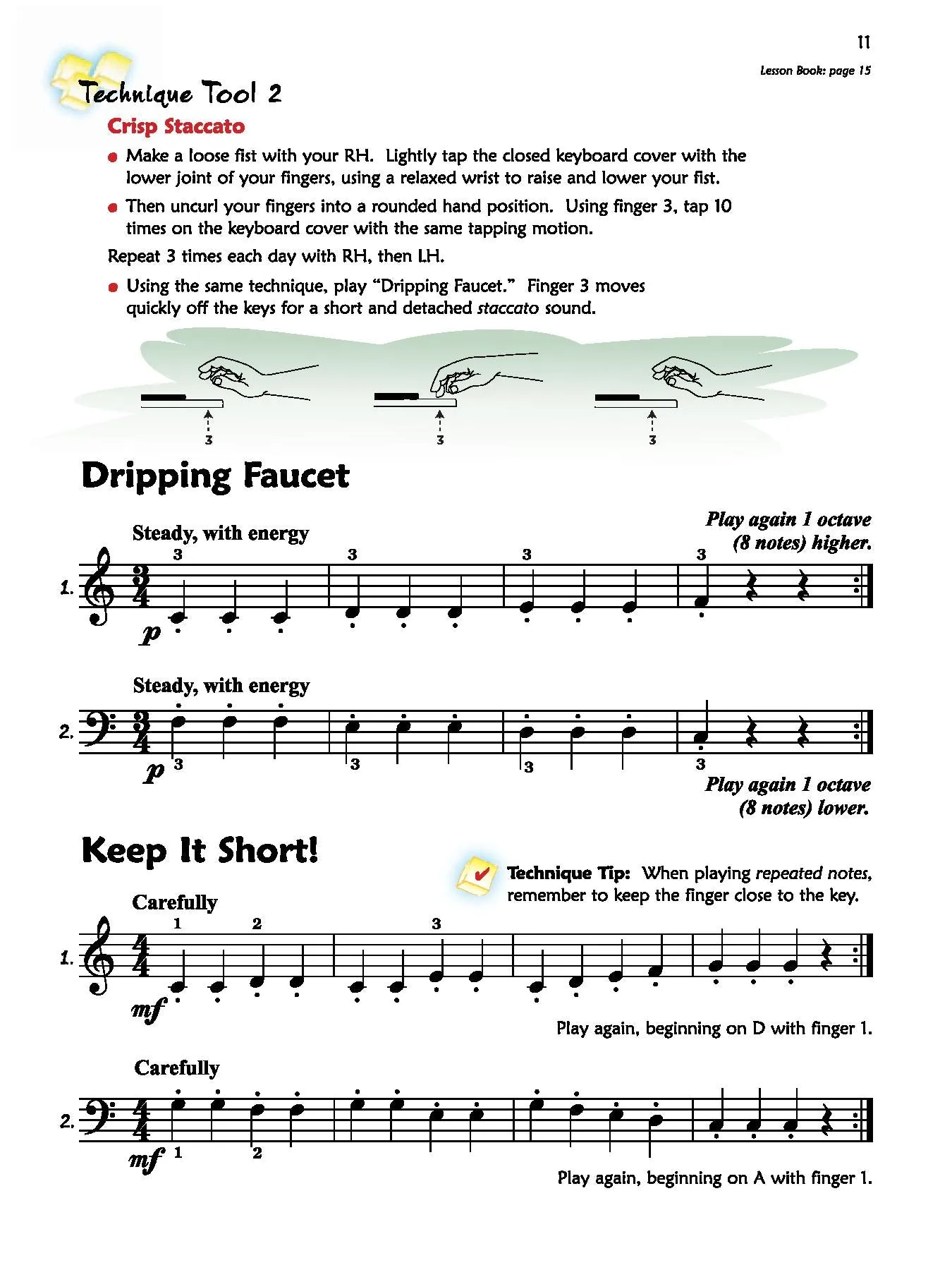 Alfred's Premier Piano Course, Technique 1B