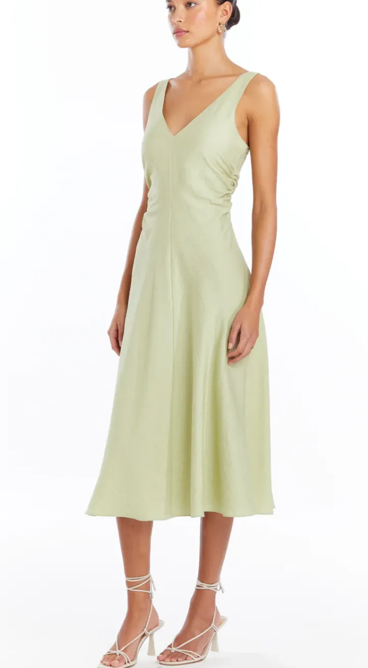 Amanda Uprichard - Sabal Linen Blend Dress - Aloe