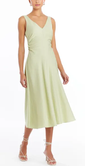 Amanda Uprichard - Sabal Linen Blend Dress - Aloe