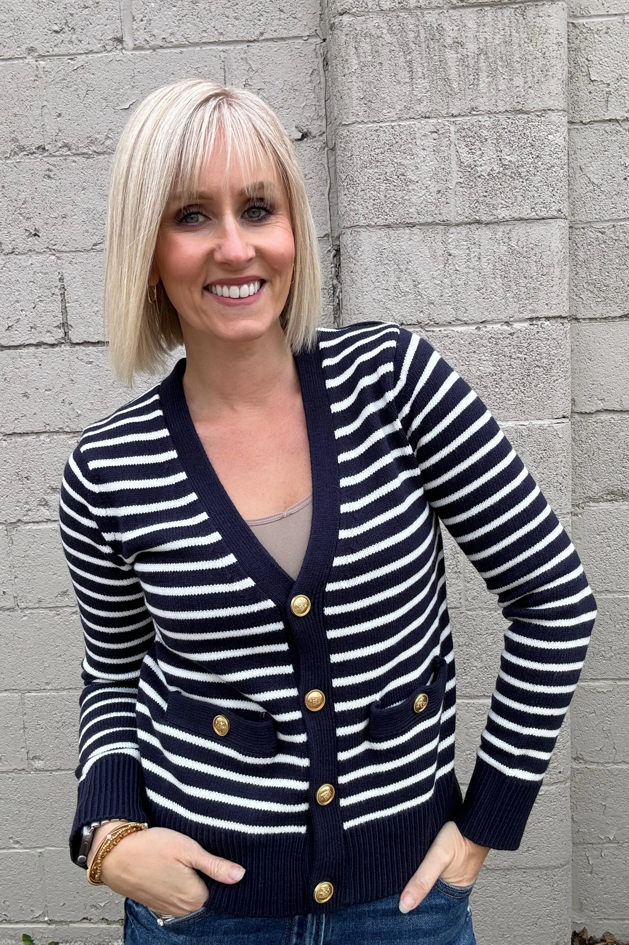 Amelia Gold Button Cardi