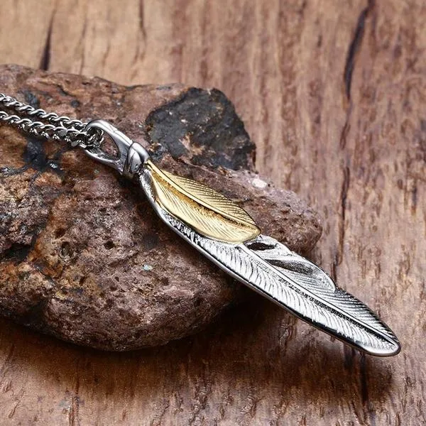 Angel Feather Pendant Necklace