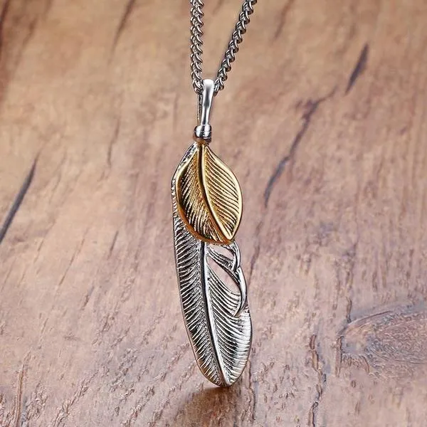 Angel Feather Pendant Necklace