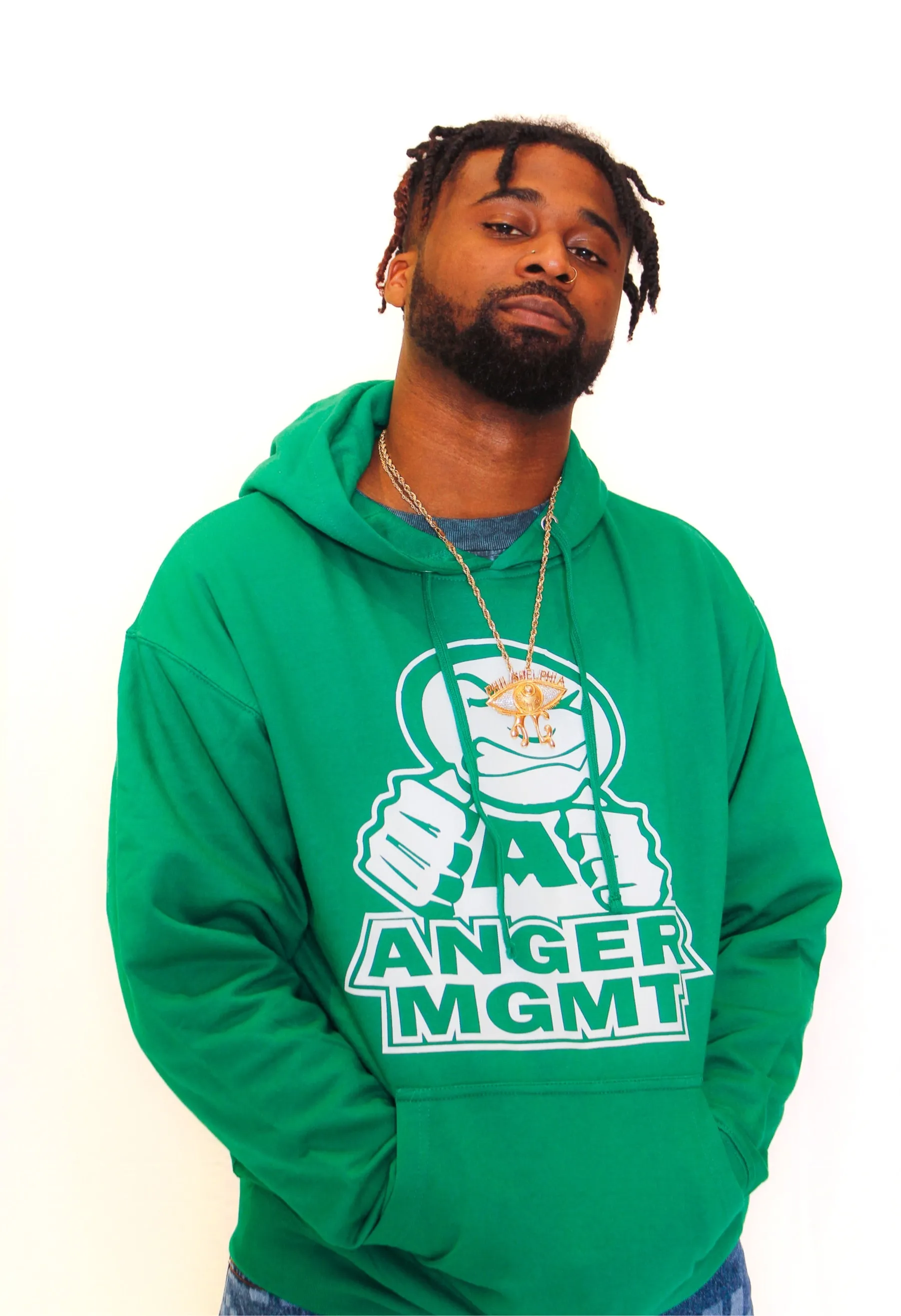 ANGER MANAGEMENT LifeStyle Iconic Logo Hoodie | Green / Kelly | Mens