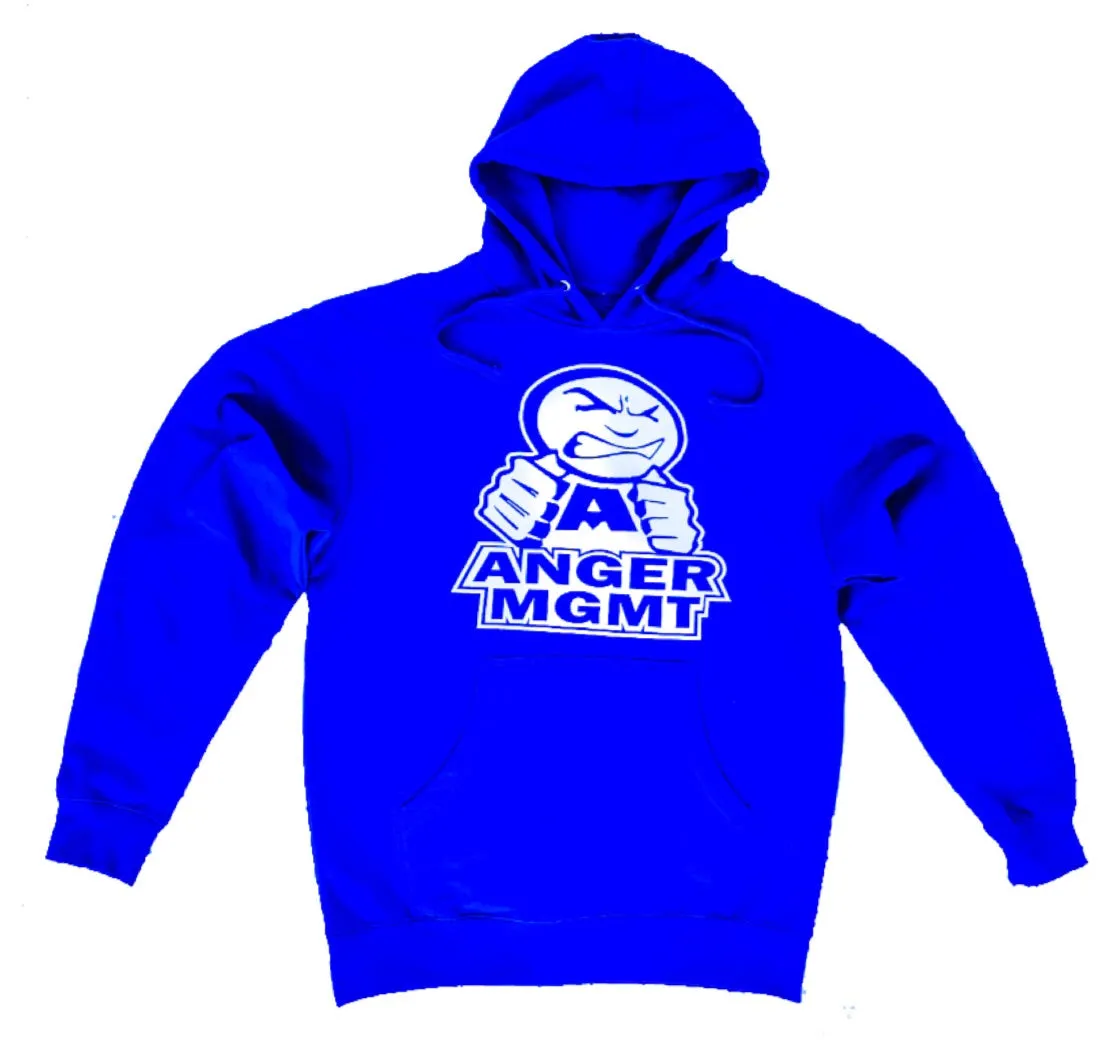ANGER MANAGEMENT LifeStyle Iconic Logo Hoodie | Royal Blue | Mens